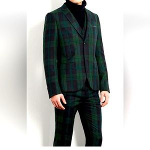 Topman slim fit plaid suit